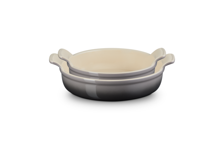 Le Creuset - Kamionkowy zestaw 2 okrągłych form do pieczenia Heritage 20cm/24cm Flint