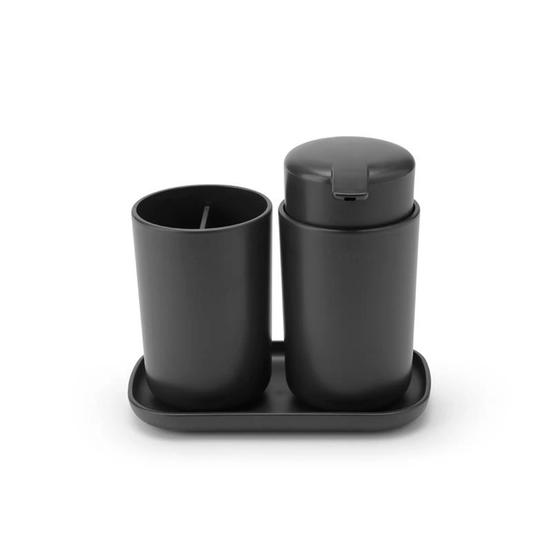 Brabantia - Zestaw akcesoriów łazienkowych 3 szt. ReNew ciemnoszary