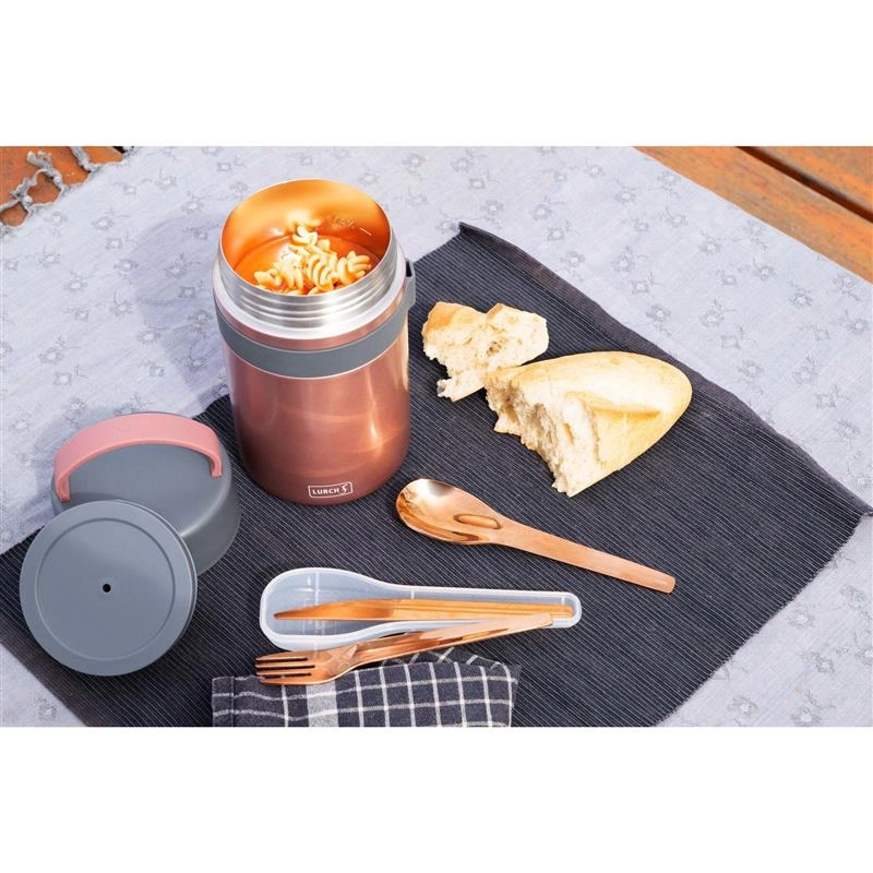 Lurch - pojemnik termiczny, śred. 10,5 x 23,5 cm, 0,8 l, różowe złoto Iso-Pot 2.0