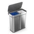 simplehuman - Kosz na śmieci 58L LINER POCKET RECYCLER - sensor