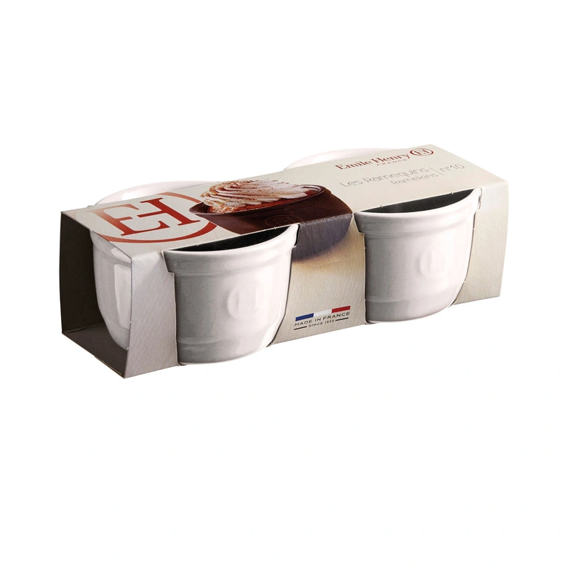 Emile Henry - Zestaw dwóch miseczek do zapiekania typu ramekin - N°10 - biały
