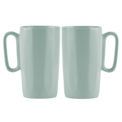 Vialli Design - Dwa kubki ceramiczne z uszkiem 330 ml Fuori miętowe
