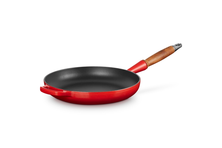 Le Creuset - patelnia żeliwna z drewnianym uchwytem 26 cm Wiśniowy