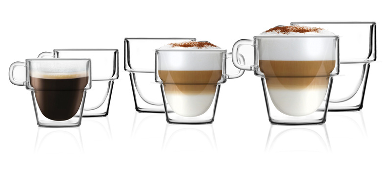 Vialli Design - Komplet 6 szklanek z podwójną ścianką 150ml 280ml 350ml Senso
