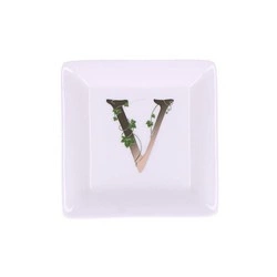 La Porcellana Bianca - talerzyk kwadratowy 10 cm, Wzór V Adorato