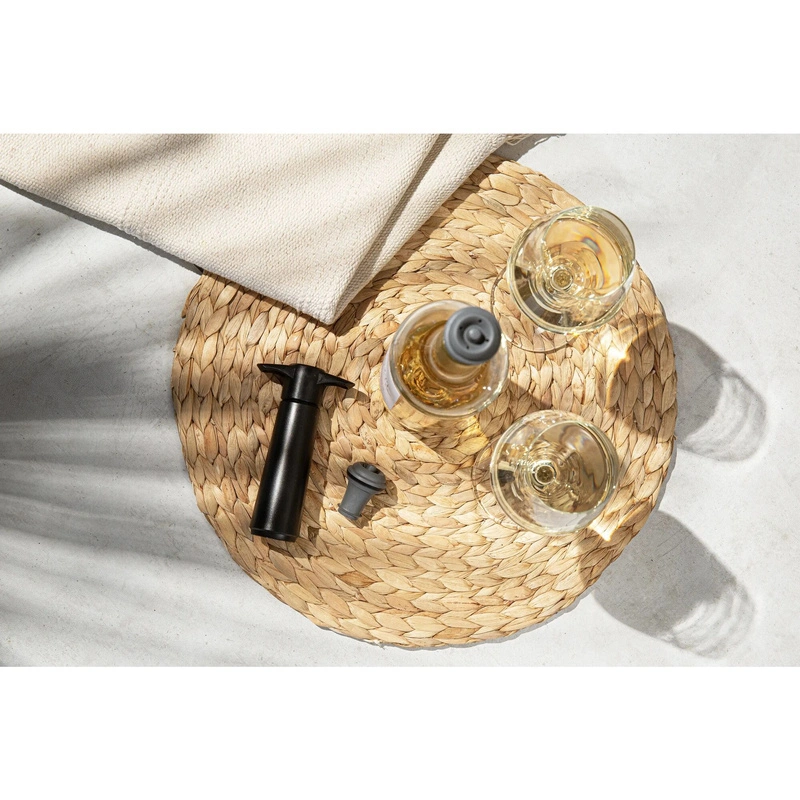 VACU VIN - Pompka do wina czarna (o.p.: pompka i 2 korki)czarny
