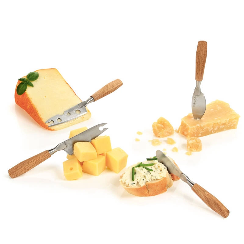 Boska - Zestaw mini 4 noży do sera, dąb