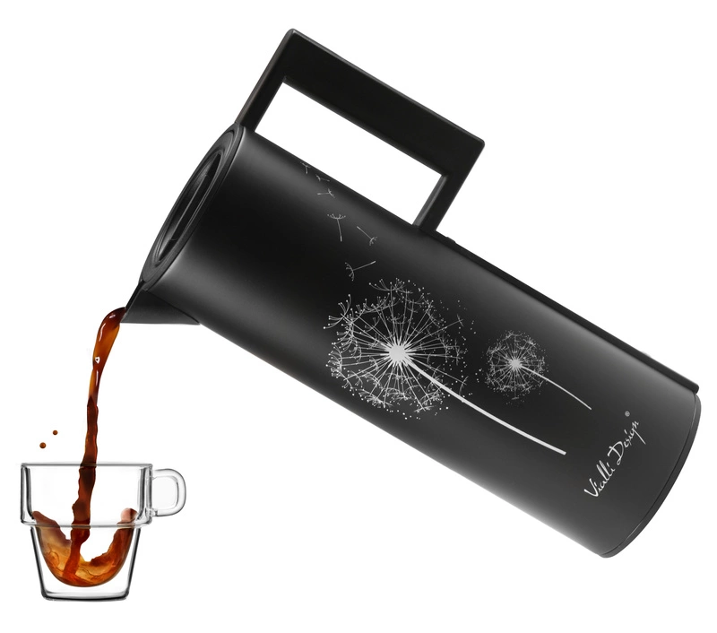 Vialli Design - Termos z wkładem szklanym 1L CORTO czarny