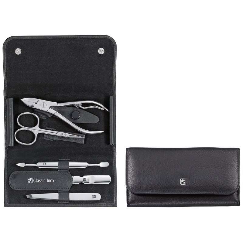 Zwilling - zestaw do manicure – czarne skórzane etui, 5 elementów Classic Inox