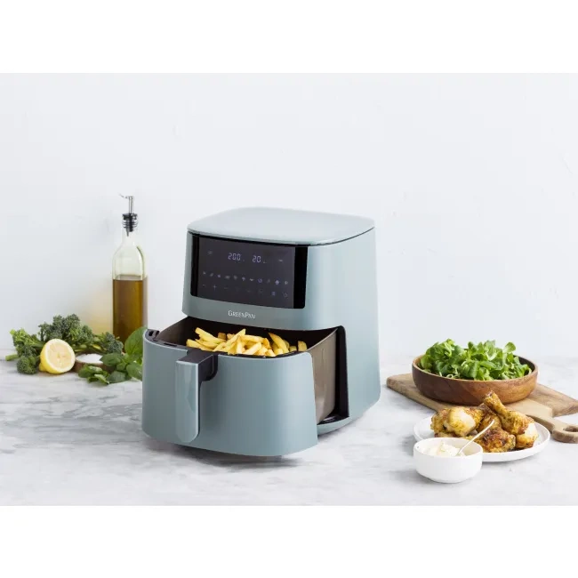 GreenPan - Airfyer frytkownica beztłuszczowa 7,2 L Bistro Smokey Blue