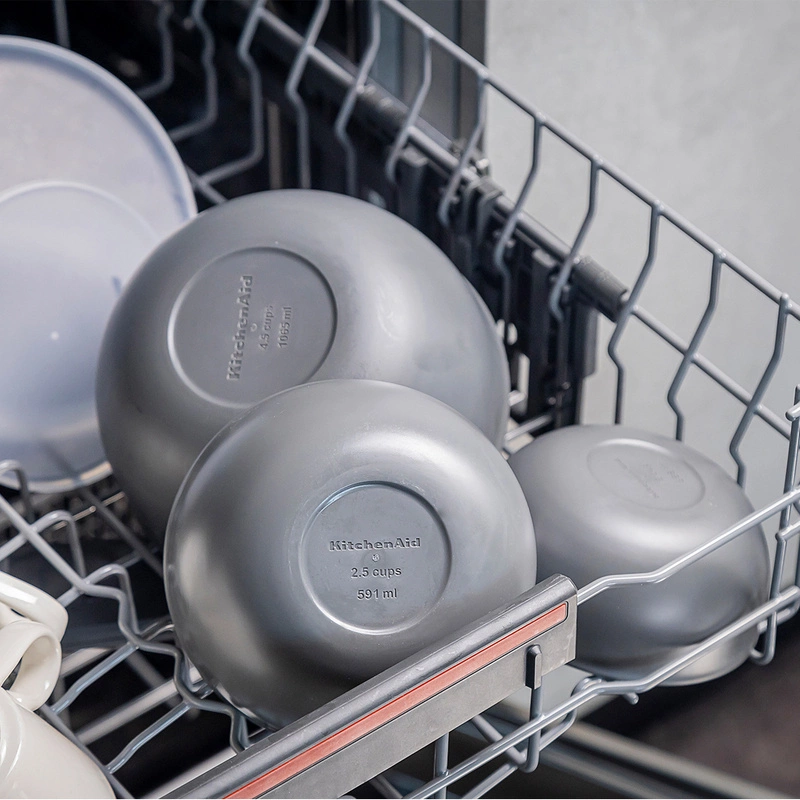 KitchenAid Culinary Tools - miski kuchenne z pokrywkami 4 szt. Charcoal Grey