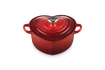 Le Creuset - brytfanna w kształcie serca 20 cm Wiśniowa