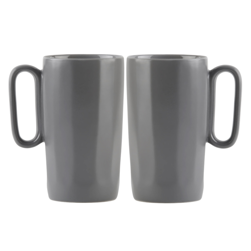 Vialli Design - Dwa kubki ceramiczne z uszkiem 330 ml Fuori szare