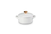 Le Creuset - Mini-Cocotte 10 cm ze złotą gałką serce White