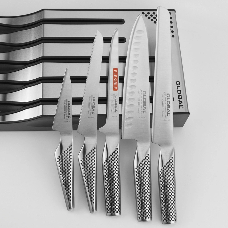 Global - Zestaw 5 noży z bazą Dock Set B