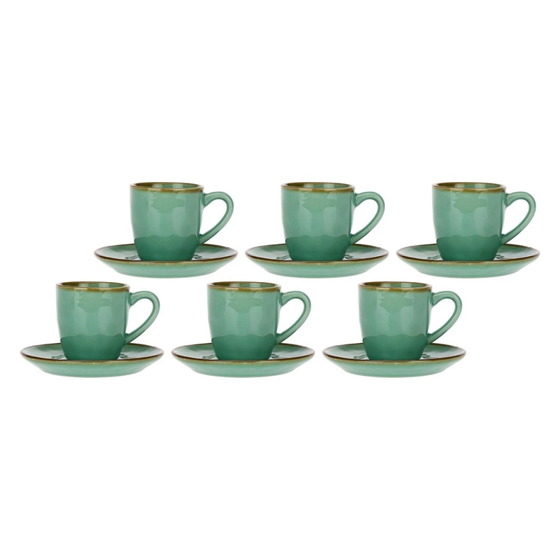 Rose&Tulipani - zestaw 6 filiżanek do espresso 90 ml Concerto Verde Acqua