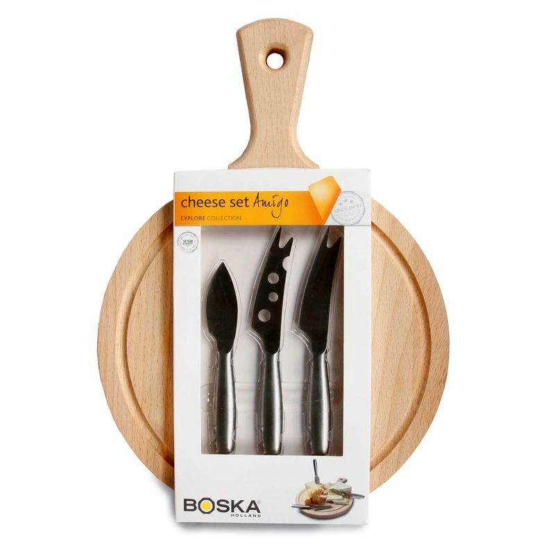 Boska - Zestaw do sera Amigo, deska + 3 noże