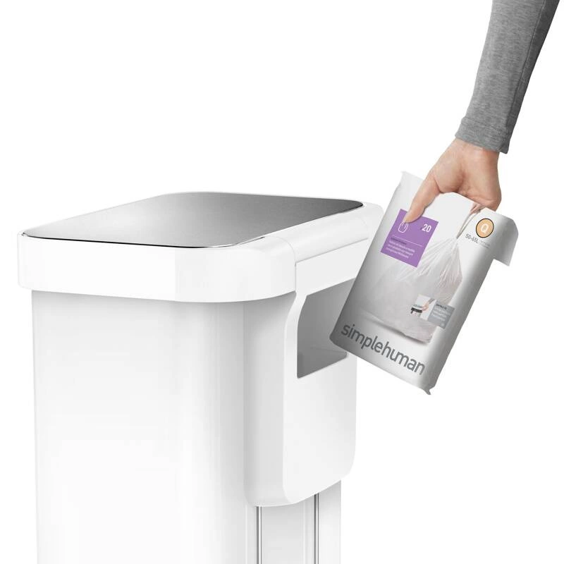 Simple Human - kosz na śmieci 55 l pedałowy Liner Pocket biały