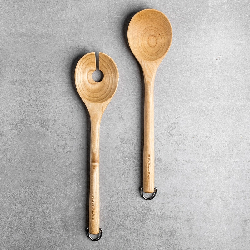 KitchenAid Culinary Tools - drewniane sztućce do sałaty CORELINE Birch