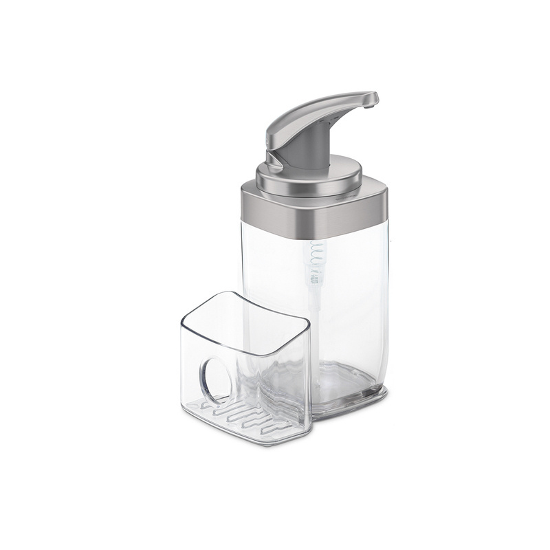 simplehuman - Dozownik do mydła z pojemnikiem na gąbkę, 650 ml