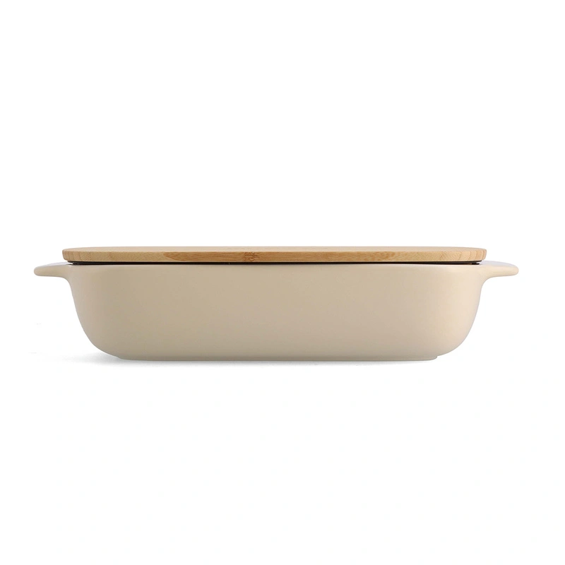 KitchenAid - ceramiczna brytfanna z przykrywką L - Almond Cream