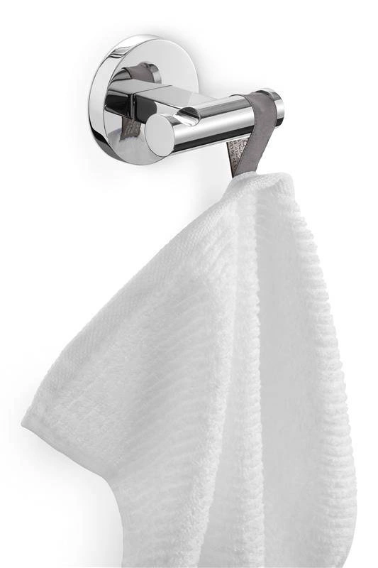 Zack - wieszak łazienkowypodwójny na ręcznik stal polerowana Scala