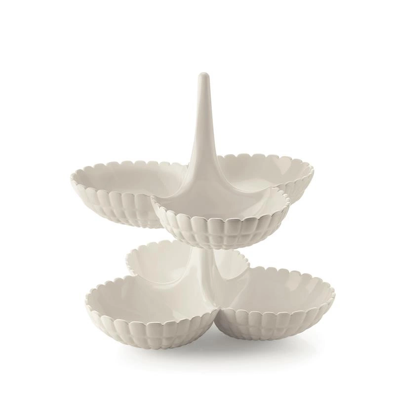 Guzzini - Podwójna etażerka na przekąski, mlecznobiała TIFFANY