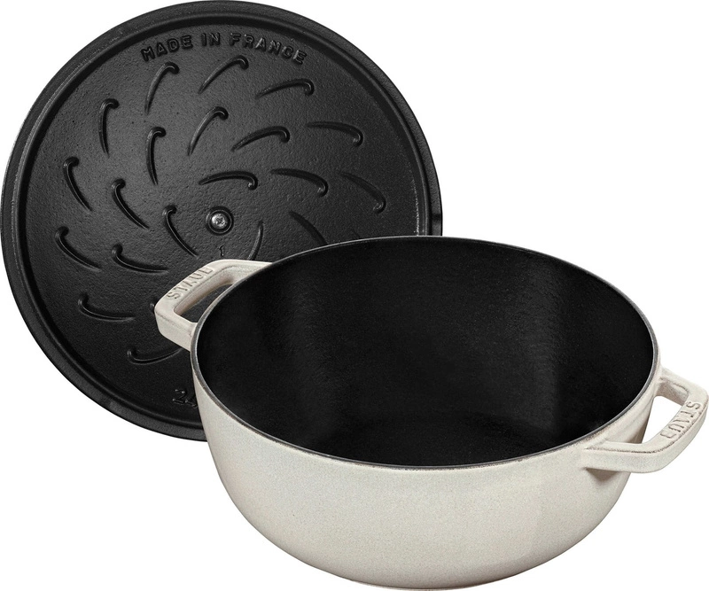 Staub - garnek żeliwny okrągły snowflake 3.6 ltr truflowy Special Cocotte