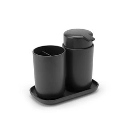 Brabantia - Zestaw akcesoriów łazienkowych 3 szt. ReNew ciemnoszary