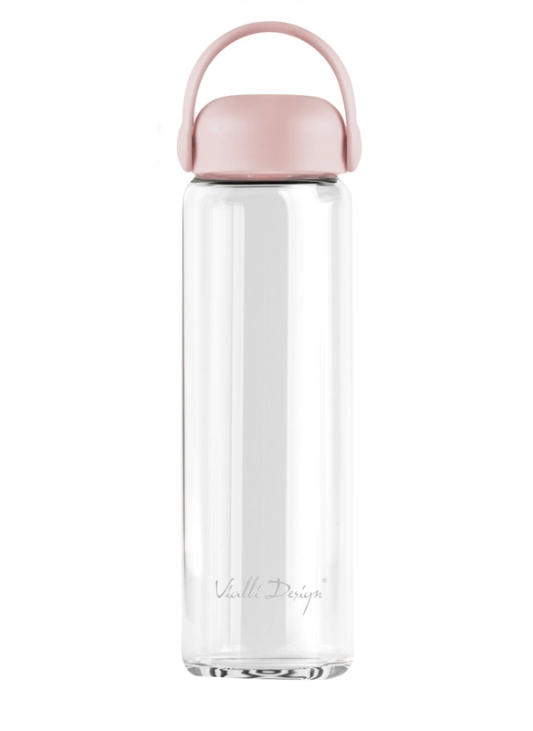 Vialli Design - Szklana butelka na wodę Fuori 540 ml różowa