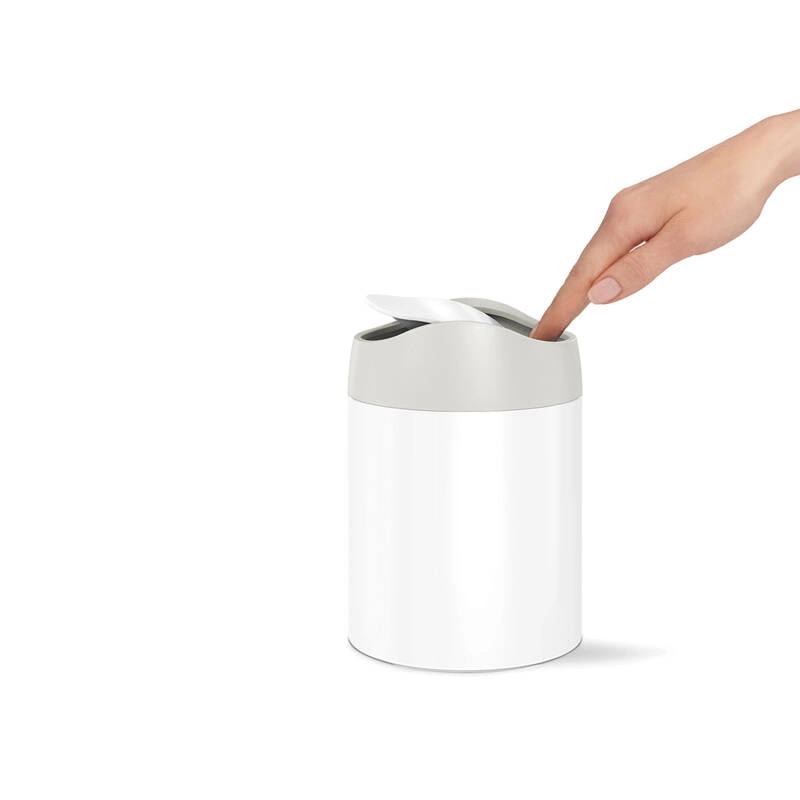 simplehuman - Kosz na toaletkę uchylny 1,5L - biały