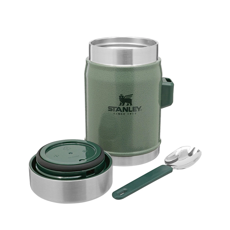 Stanley - Termos obiadowy ze sztućcem Hammartone Green 0,4 L zielony