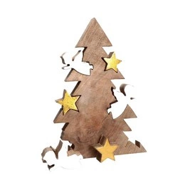 RITUALI DOMESTICI - LINCASTRO Drewniana choinka z aniołkami L