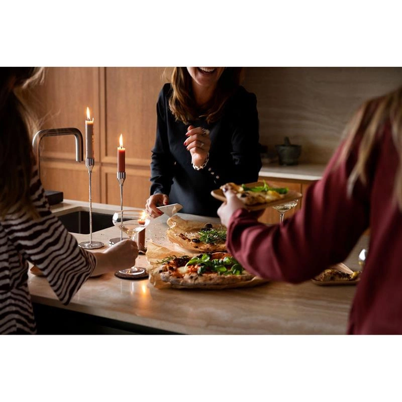 Sagaform - świecznik, stal/aluminium, śred. 8 x 22,5 cm, srebrny Siri