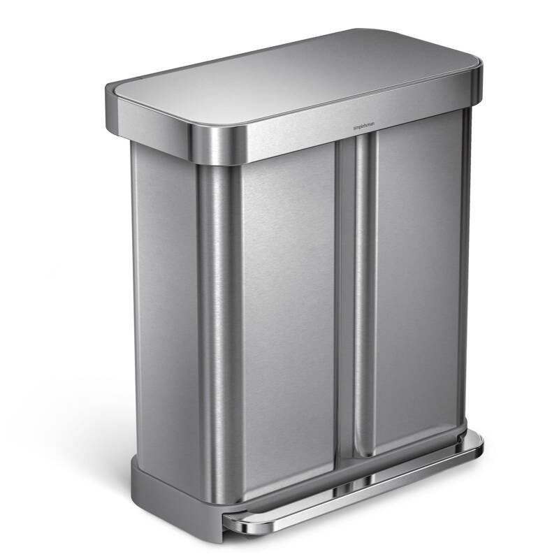 Simple Human - kosz  na śmieci 58 l pedałowy Touch-Bar Recycler stal FPP