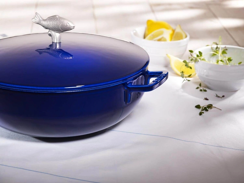 Staub - głęboka patelnia żeliwna Chistera niebieska 24 cm