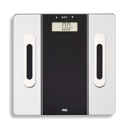 ADE - waga łazienkowa z analizą masy ciała, do 180 kg, 30 x 30 cm, czarna