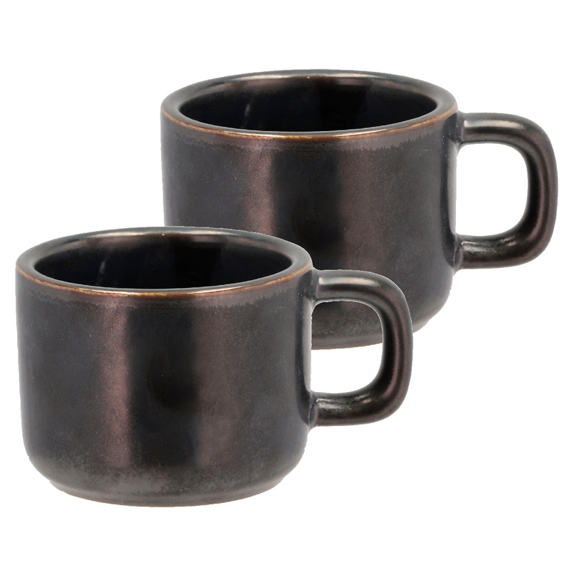 Villa Collection - Kubek do espresso Fjord 100 ml 2 szt. Black