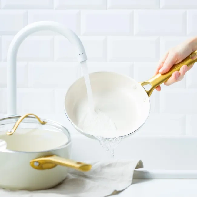 GreenPan - Patelnie ceramiczne PADOVA Cream White 20 + 26 cm