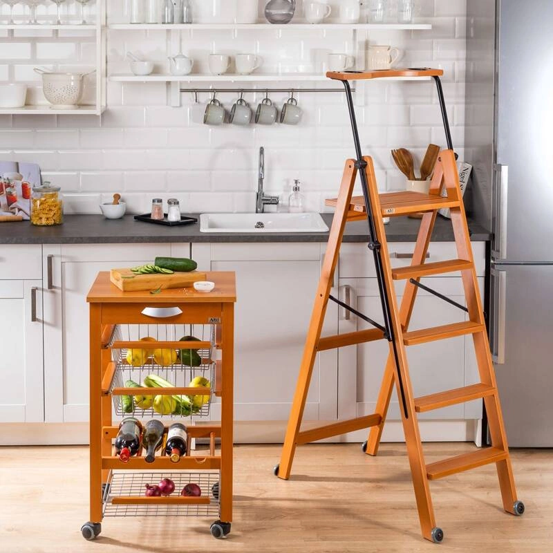 ARREDAMENTI - TUSCANIA 5 Drewniana drabina - 182 x 50 cm, Brązowy