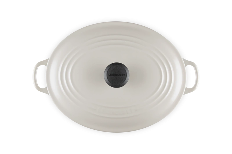 Le Creuset - brytfanna żeliwna emaliowana Signature z fenolowym uchwytem 31 cm 6,3 l cream