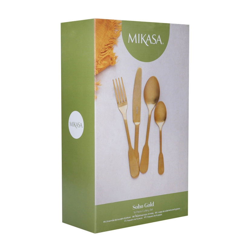 Mikasa - Komplet złotych sztućców SOHO GOLD 16 el.