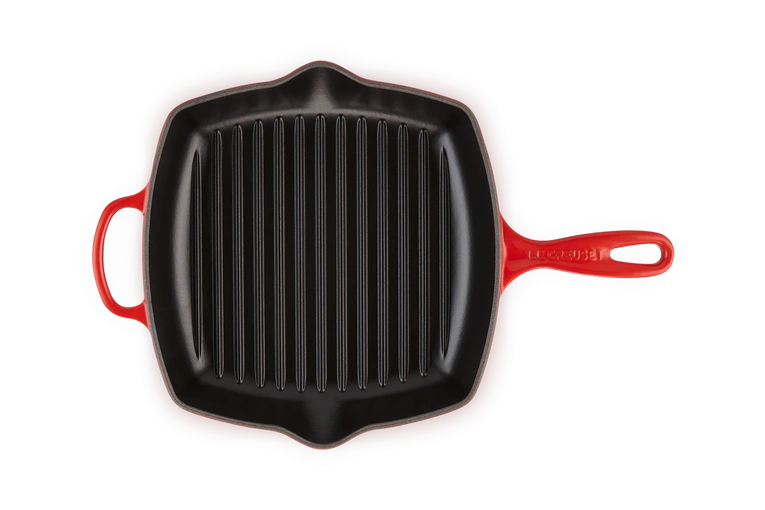 Le Creuset - patelnia żeliwna grillowa z dwoma uchwytami 26 cm Wiśniowa