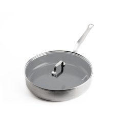 Mauviel - patelnia głęboka saute 28 cm z pokrywką 3-ply z powłoką ceramiczną