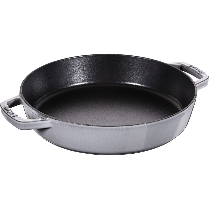 Staub - patelnia żeliwna z dwoma uchwytami  26 cm szara