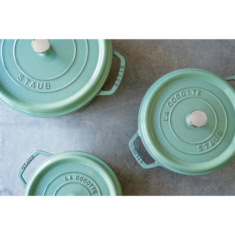 Staub - garnek żeliwny okrągły 5.2 ltr, miętowy La Cocotte