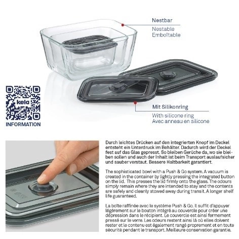 Kela - Pojemnik hermetyczny szklany 1,4 l Aurelia