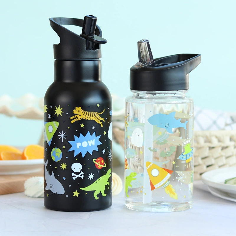 A Little Lovely Company - Butelka na wodę dla dzieci z ustnikiem GALAXY 0,45 l / ALLC