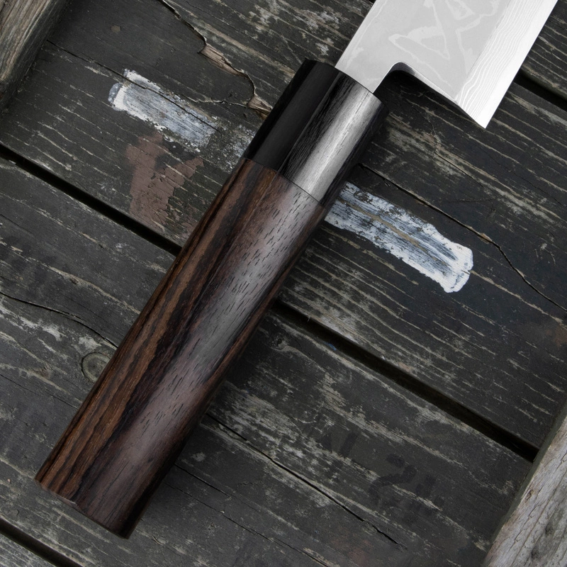 Hideo Kitaoka - Shirogami Satin Damascus Nóż Miroshi Deba 21cm