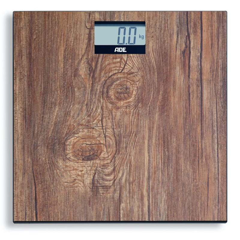 ADE - waga łazienkowa, do 180 kg, 30 x 30 cm, drewniany wzór Holly